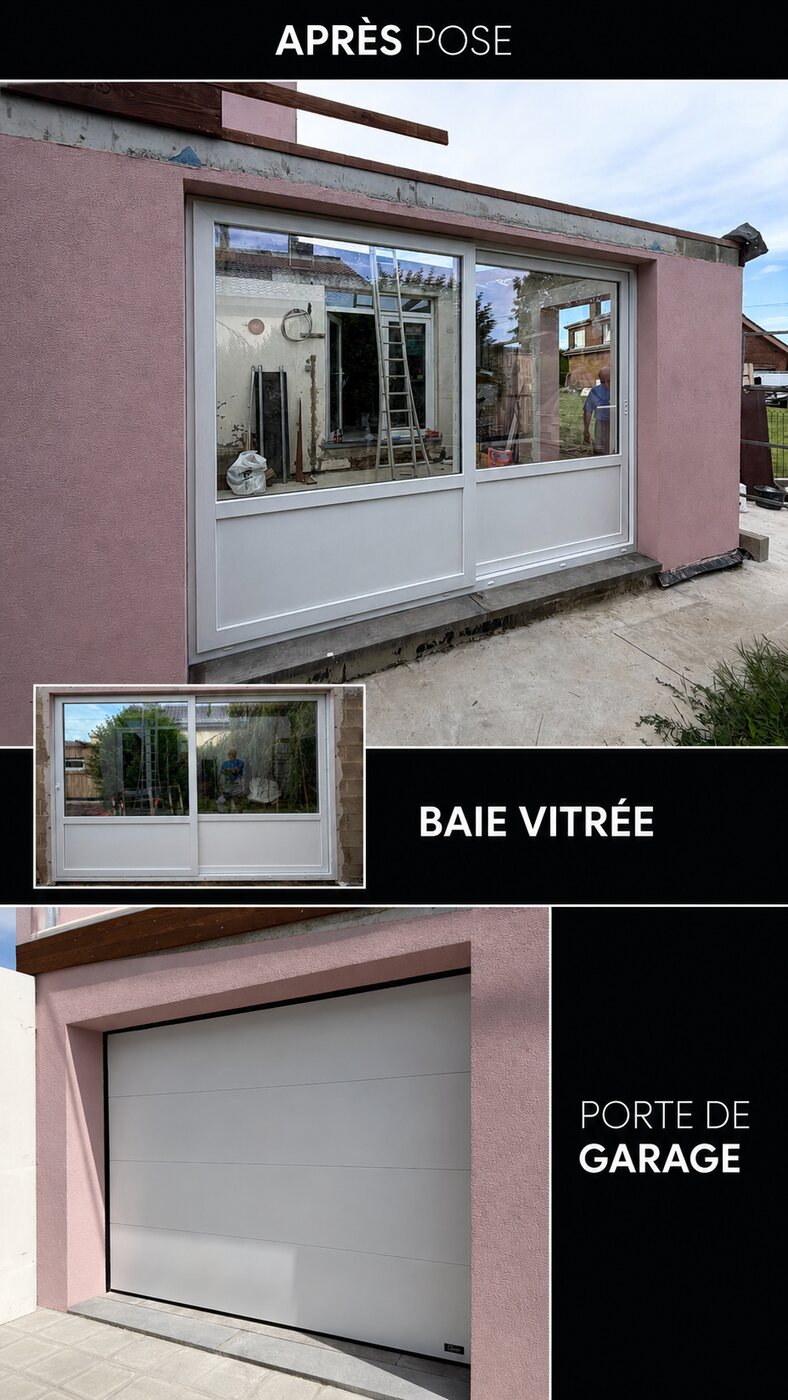 Rénovation complète — avant / après, réalisation MP Châssis, Charleroi et Hainaut