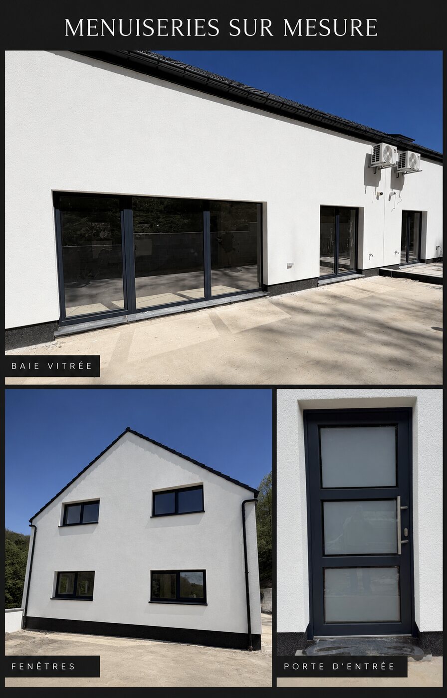 Construction neuve — avant / après, réalisation MP Châssis, Charleroi et Hainaut
